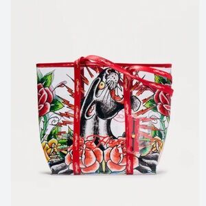 Ed Hardy Red and White Tote Bag